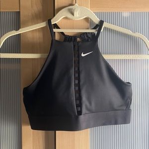 Nike High Neck Sports Bra Eyelet Detail